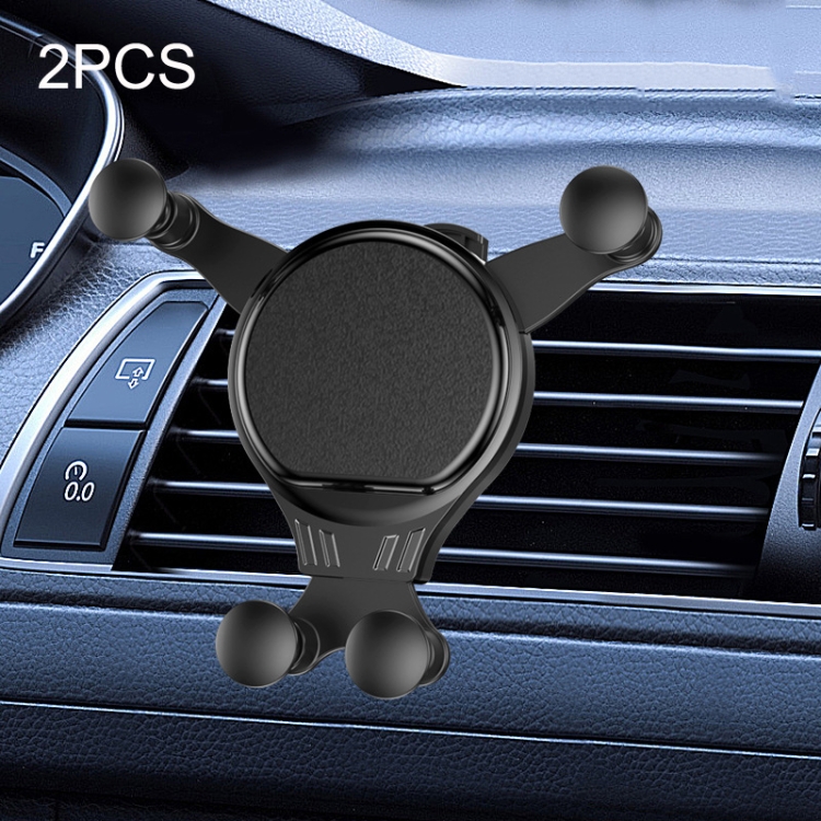 

2PCS JQ006 Snap Universal Rotating Car Air Outlet Phone Holder(Dark Black)