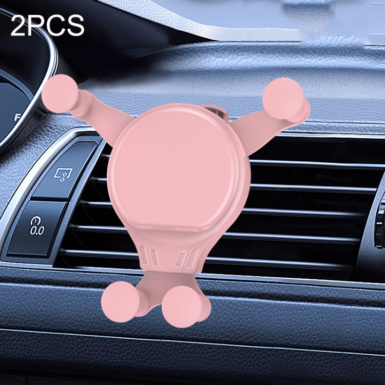 

2PCS JQ006 Snap Universal Rotating Car Air Outlet Phone Holder(Cherry Pink)