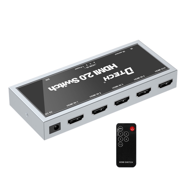 

DTECH DT-7421 4K 60Hz 4 In 1 Out HD HDMI 2.0 Switch, CN Plug