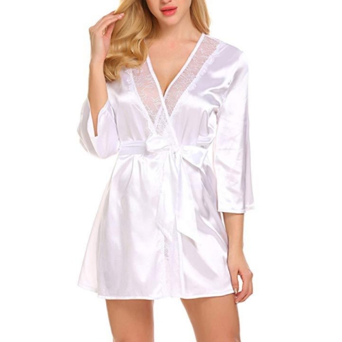 Sexy Lace Nightgown Erotic Lingerie Set, Size: L(White)