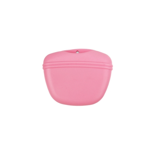 

2PCS Silicone Dog Food Bag Portable Dog Training Treat Bag(Pink)