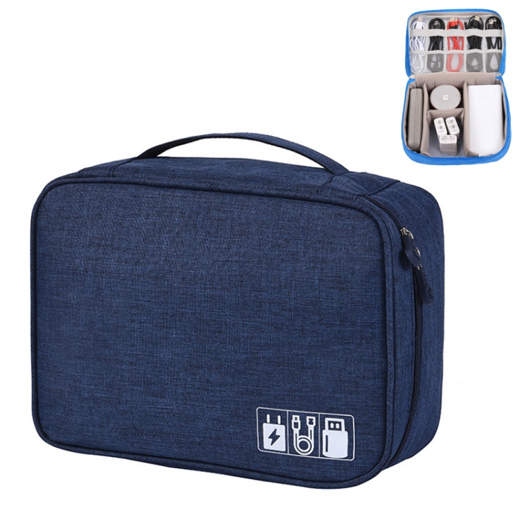 

Multifunctional Cationic Digital U Disk Data Cable Storage Bag(Navy)