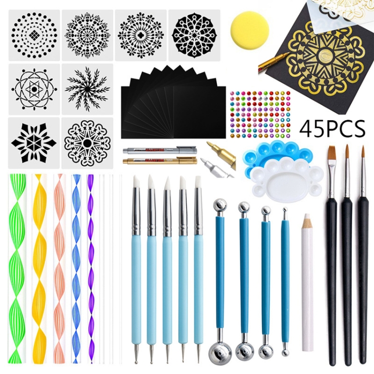 

45 In 1 Mandala Tool Painting Set Cutout Template