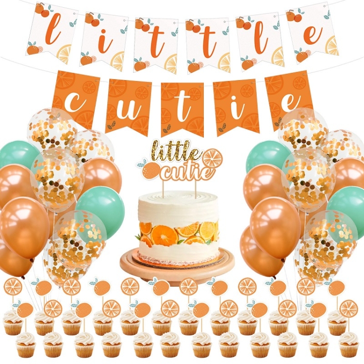 

44 PCS/Set Citrus Pattern Themed Baby Birthday Party Decoration