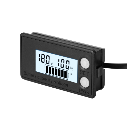 

Waterproof LCD Two-wire Lead-acid Lithium Battery Digital Display Voltage Meter 8-100V (White)