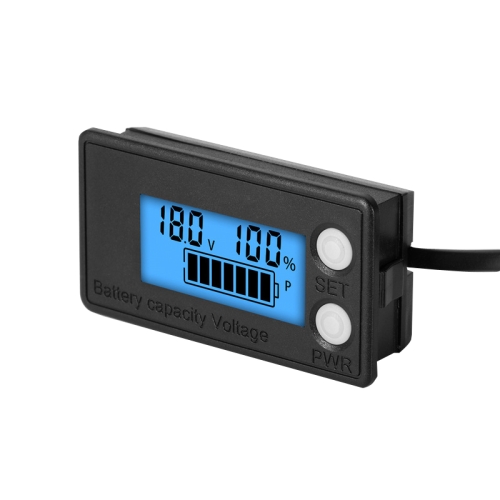 

Waterproof LCD Two-wire Lead-acid Lithium Battery Digital Display Voltage Meter 8-100V (Blue)