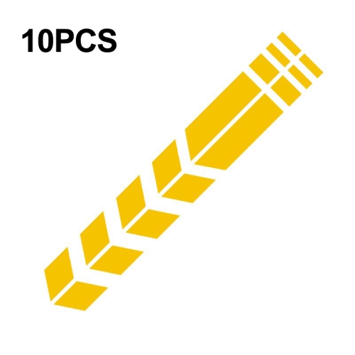 

10 PCS Car Stripe Reflective Sticker Motorcycle Fender Arrow Stickers(Yellow)