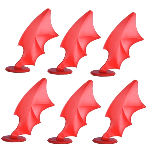 

6PCS Motorcycle Helmet Devil Sucker Decoration, Style: Wing (Red)