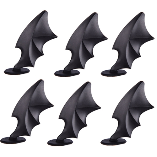 

6PCS Motorcycle Helmet Devil Sucker Decoration, Style: Wing (Black)