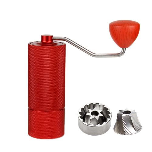 

CNC Stainless Steel Hand Crank Coffee Bean Grinder, Specification: Seven Corner Red