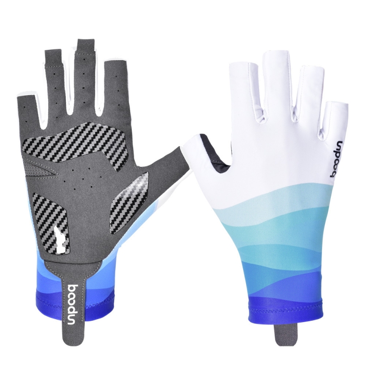 

BOODUN P101251 Summer Outdoor Half Finger Silicone Non-Slip Fishing Gloves, Size: XL(Blue)