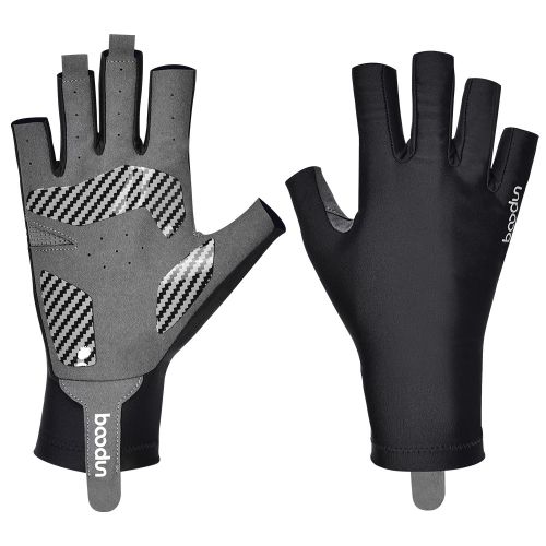 Free Code Summer Ice Silk Thin Sunscreen Gloves Fishing Non-slip Takeaway  Rider Gloves(Half Finger Black)
