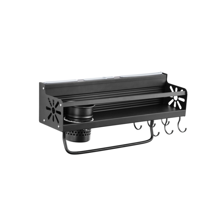 

Kitchen Wall Mounted Seasoning Bottle Knife Storage Rack, Specifications A1 40cm One Cup 6 Hook