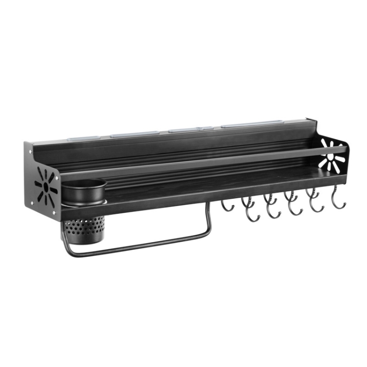 

Kitchen Wall Mounted Seasoning Bottle Knife Storage Rack, Specifications C1 60cm One Cup 10 Hooks