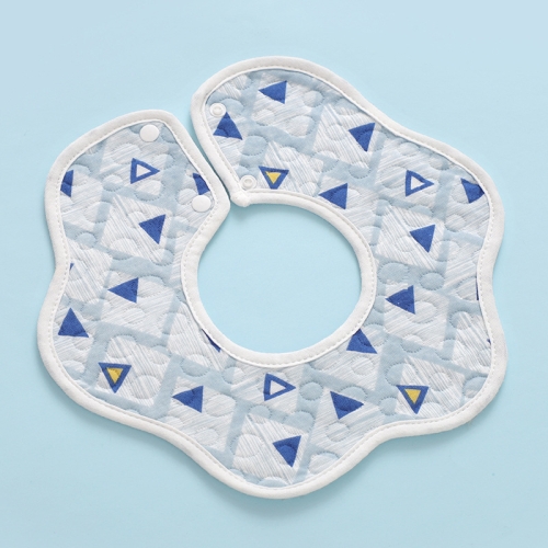 

2 PCS Thin Cotton Gauze Waterproof Soft 360 Degree Rotating Baby Bib(Blue Triangle)