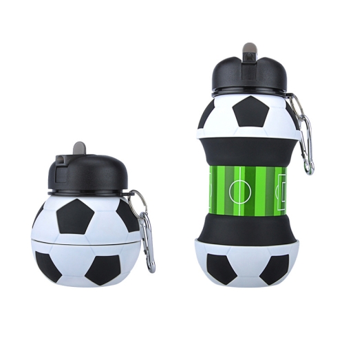

Outdoor Sports Anti-fall Water Bottle Portable Leak-proof Silicone Folding Cup, Shape: Football(550ml)