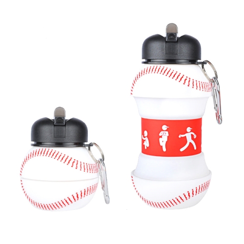 

Outdoor Sports Anti-fall Water Bottle Portable Leak-proof Silicone Folding Cup, Shape: Baseball(550ml)