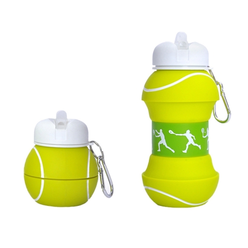 

Outdoor Sports Anti-fall Water Bottle Portable Leak-proof Silicone Folding Cup, Shape: Tennis(550ml)