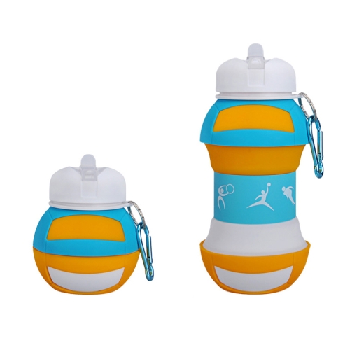 

Outdoor Sports Anti-fall Water Bottle Portable Leak-proof Silicone Folding Cup, Shape: Volleyball(550ml)