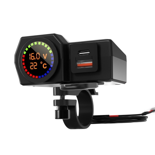 

WUPP CS-1747A2 Motorcycle Voltage Temperature Digital Display USB+Type-C Phone Charger