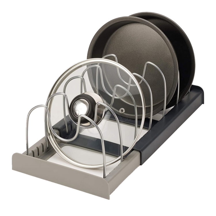 

Adjustable Kitchen Shelf Kitchenware Cutting Board Pot Cover Telescopic Shelf
