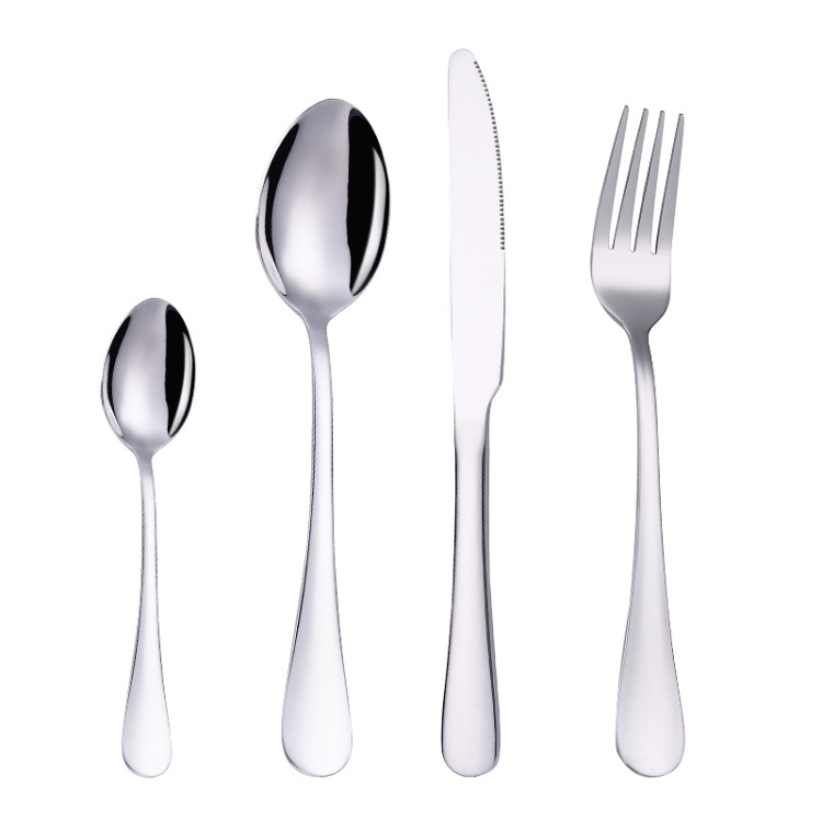 

4PCS/Set Stainless Steel Western Steak Fork Spoon Knife Set, Color: True Color