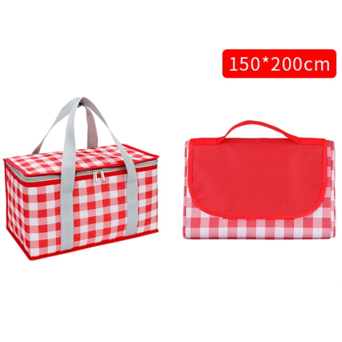 

JY2209 Camping Moistureproof Portable Picnic Basket Set, Spec: Red White+150x200cm