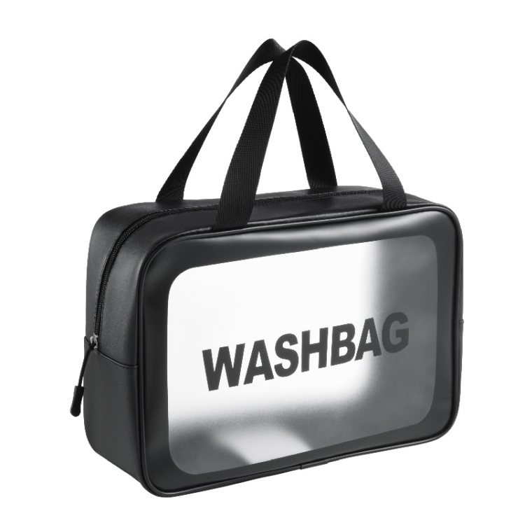 

PVC Transparent Waterproof Portable Cosmetic Bag, Size: L (Black)