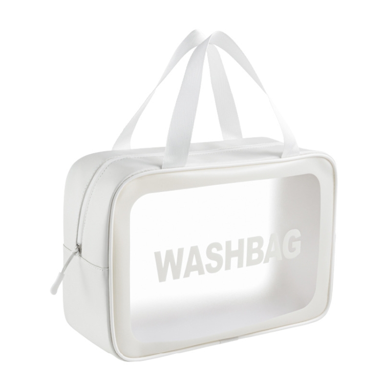 

PVC Transparent Waterproof Portable Cosmetic Bag, Size: L (White)
