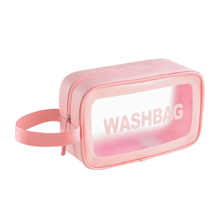 

PVC Transparent Waterproof Portable Cosmetic Bag, Size: M (Pink)