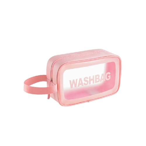 

PVC Transparent Waterproof Portable Cosmetic Bag, Size: S (Pink)