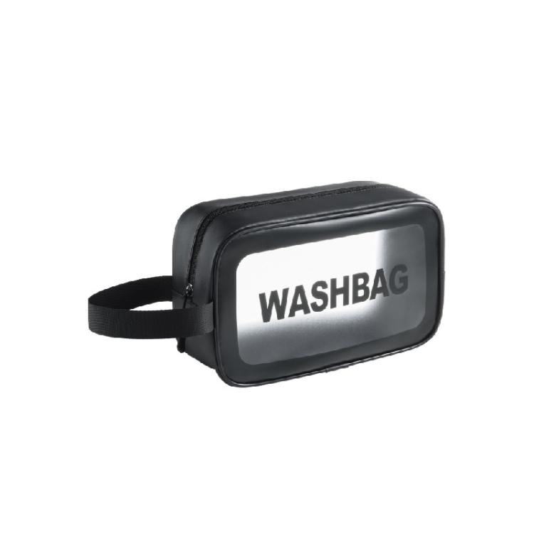 

PVC Transparent Waterproof Portable Cosmetic Bag, Size: S (Black)