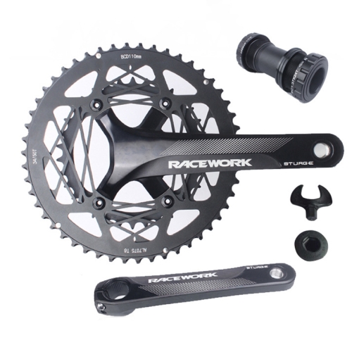 

RACEWORK RKRFA Road Bike Aluminum Alloy 22-speed Crankset, Spec: 50-34T with BB