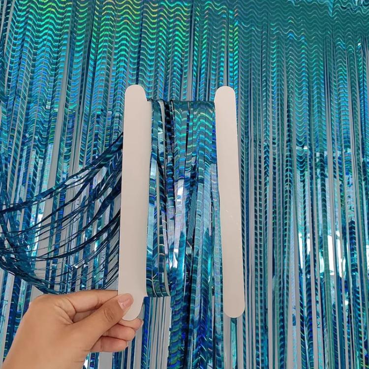 

2 PCS Laser Rain Curtain Birthday Party Background Wall Decoration, Color: 2M Blue