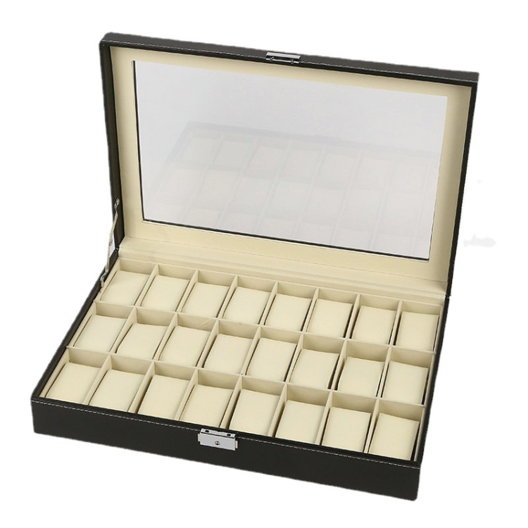 

24 Bit PU Leather Watch Storage Box Display Box