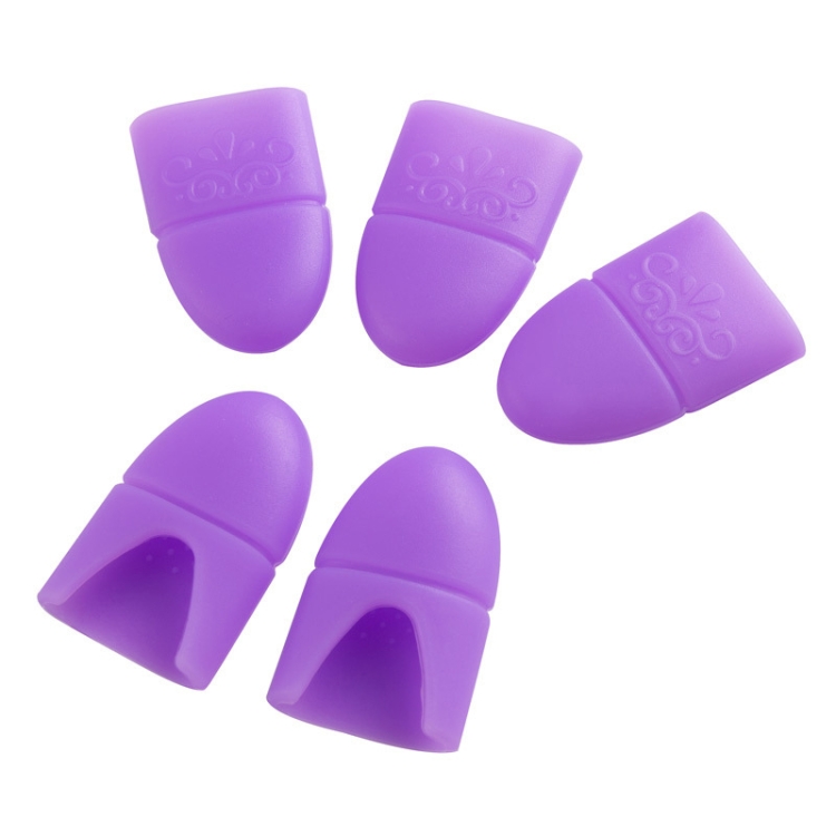 

4 PCS Nail Removal Clip Free Silicone Finger Sleeves(Purple)
