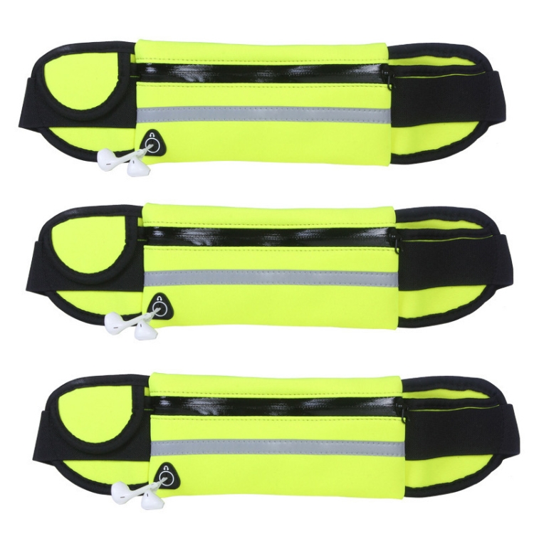 

3PCS Outdoor Sports Large Capacity Portable Sweatproof Waist Bag(Green)