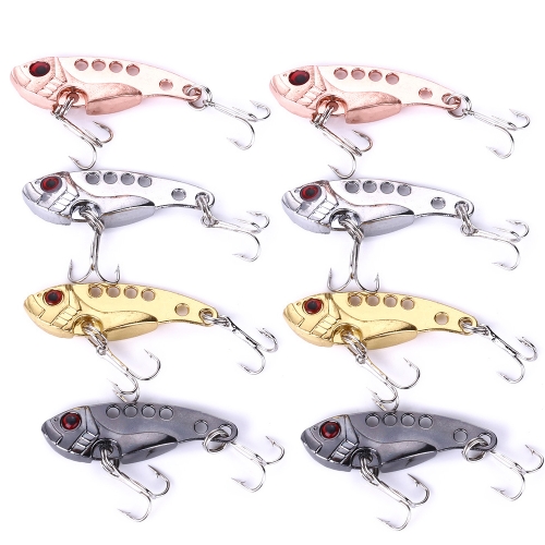 

2 Sets HENGJIA VIB013 Metal VIB Fake Bait Electroplated Hard Bait, Specification: 3.5cm 3g(4 Colors)