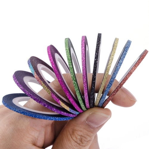 

3 PCS Sticky Shiny Nail Art Decorative Coil With Adhesive, Specification: Matte 2mm 10 Color