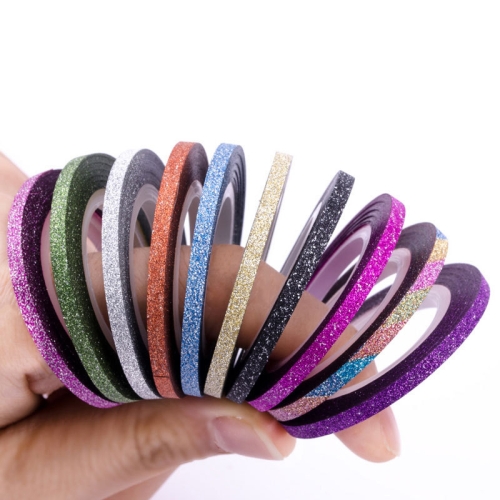 

3 PCS Sticky Shiny Nail Art Decorative Coil With Adhesive, Specification: Matte 3mm 10 Color