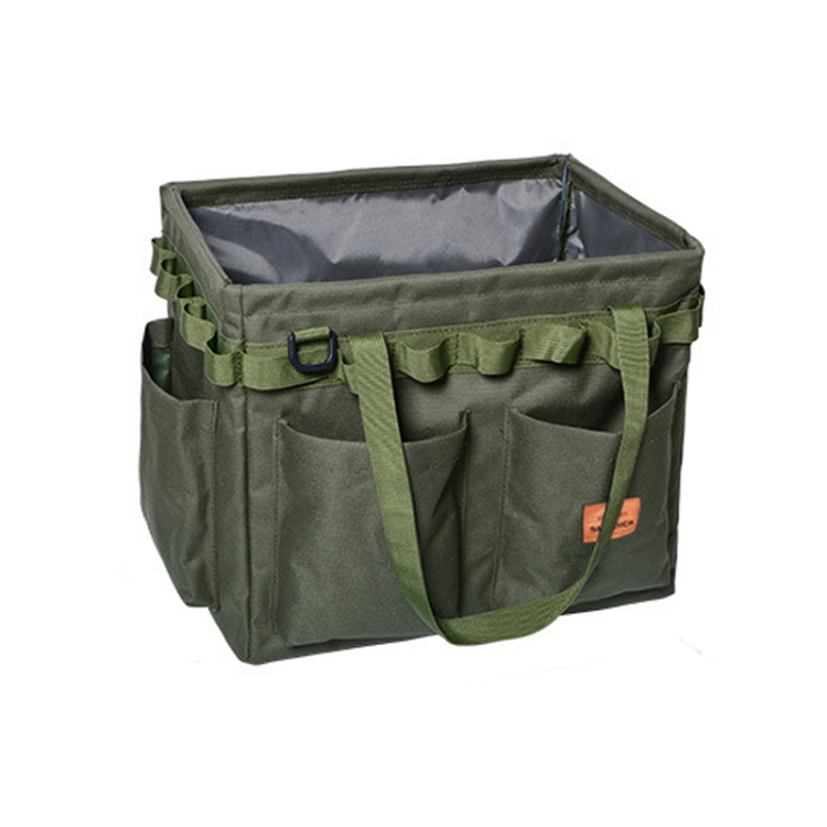 

Outdoor Folding Storage Open-mouth Box Camping Storage Tool Bag(Army Green)