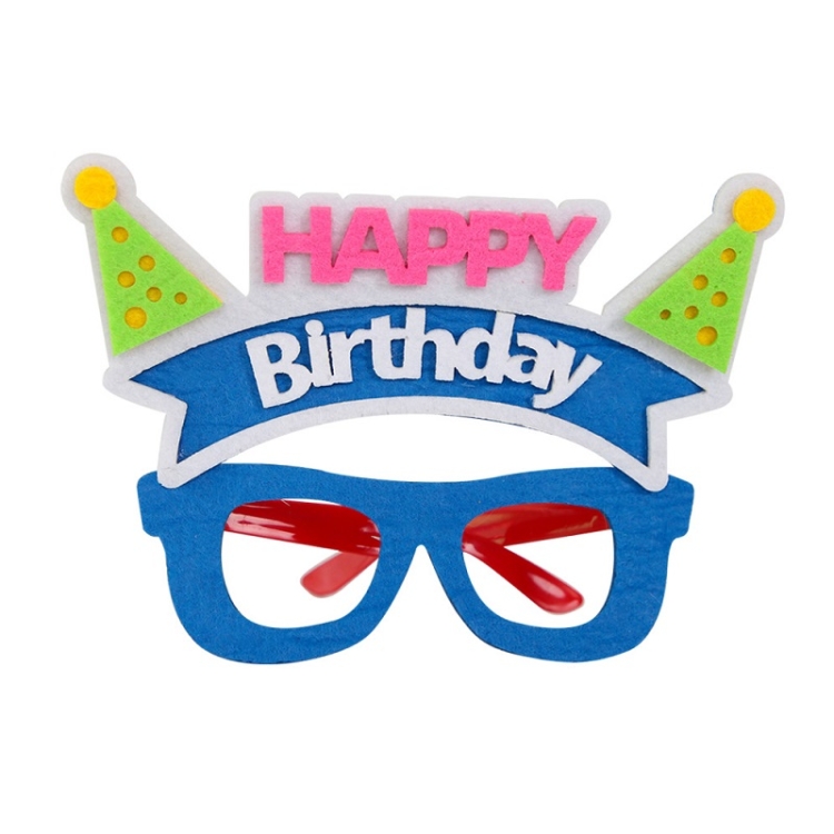 

2 PCS Funny Glasses Birthday Party Cartoon Decoration Photo Props, Shape: Blue Letters