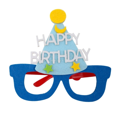 

2 PCS Funny Glasses Birthday Party Cartoon Decoration Photo Props, Shape: Blue Birthday Hat