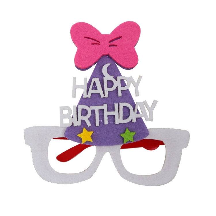 

2 PCS Funny Glasses Birthday Party Cartoon Decoration Photo Props, Shape: Purple Bow Hat