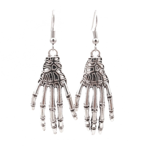 

4 Pairs Halloween Character Earrings Alloy Holiday Ornaments, Style: Silver Claw