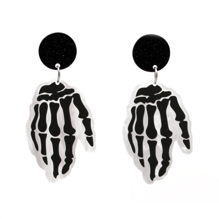 

4 Pairs Halloween Acrylic Earrings Personality Festive Jewelry, Style: E000161 Palm