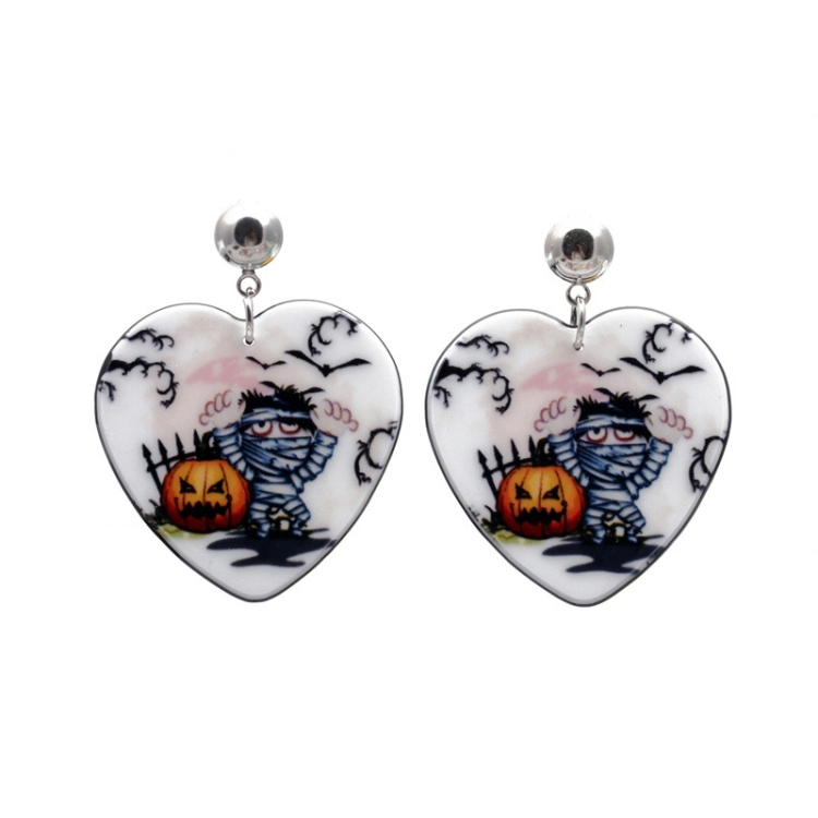 

4 Pairs Halloween Acrylic Earrings Personality Festive Jewelry, Style: E000173 Love