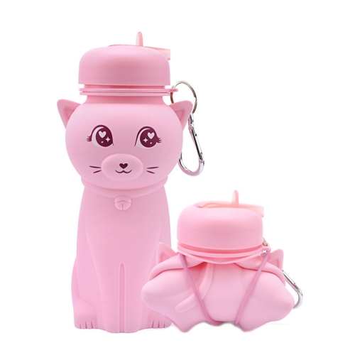 

Cute Cartoon Foldable Sports Water Bottle, Color: Kitten (Pink)