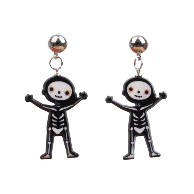 

4 Pairs Halloween Jewelry Personal Acrylic Skull Earrings(Boy B)