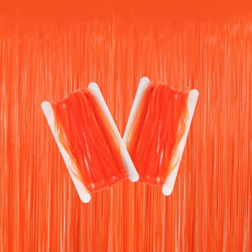 

2 PCS Fluorescent Rain Curtain Birthday Party Background Decoration, Color: 1Mx3M(Orange Red)